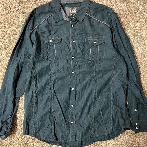 BKE Holt Pearl Snap Shirt Men’s Relaxed fit XL - Picture 3 of 10